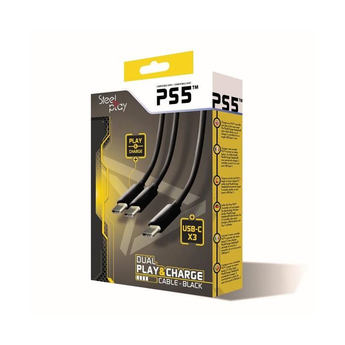 Steelplay Cable Dual Play & Charge Pour Manettes PS5 Neuf - vue 6