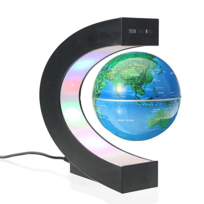 Grand Globe terrestre lumineux en lévitation avec base noire TERRA MAXI -  magneticland