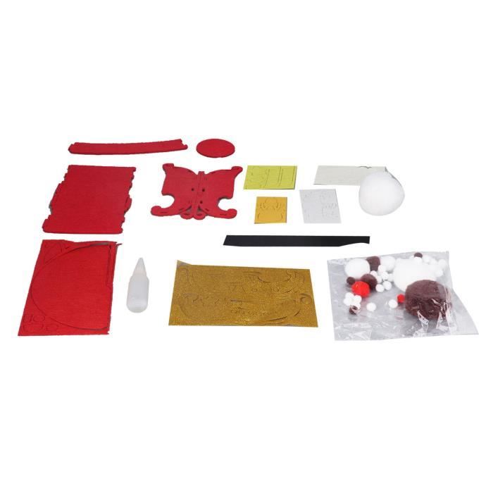 TMISHION Bricolage de traîneau de Noël Traîneau de Noël bricolage doux PP coton écologique