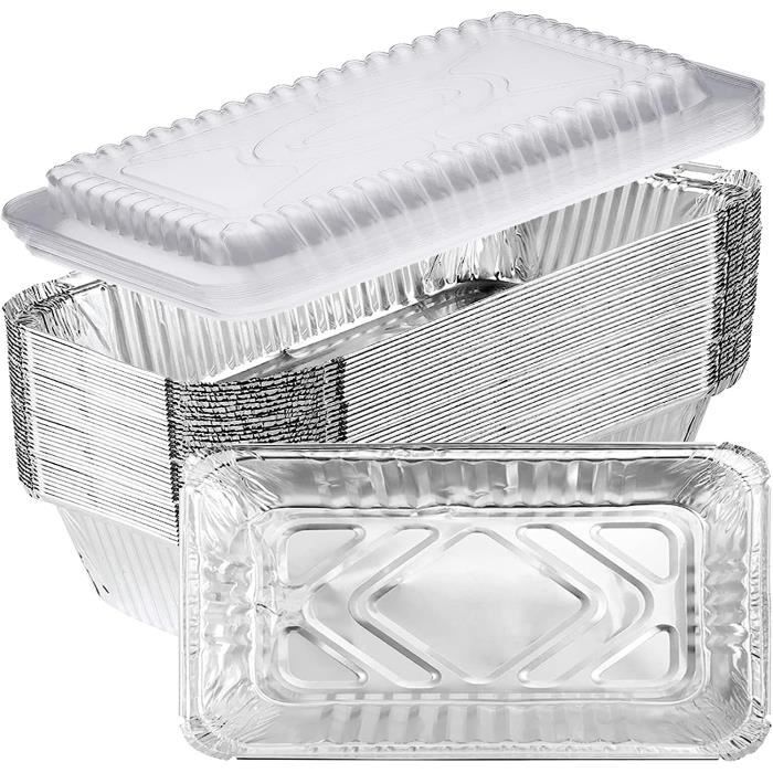 Olymajy barquette aluminium avec couvercle, 25PCS 670ml barquette aluminium  avec couvercle transparent, récipients alimentaires en aluminium pour la  cuisson, le rôtissage et la cuisson : : Cuisine et Maison