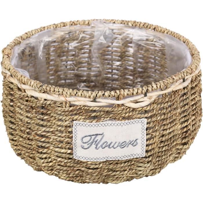 Panier En Paille Tressee En Corde De Paille Pour Ananas Pot A Orchidee Pot De Fleurs Peint A La Main P2456 Cdiscount Jardin