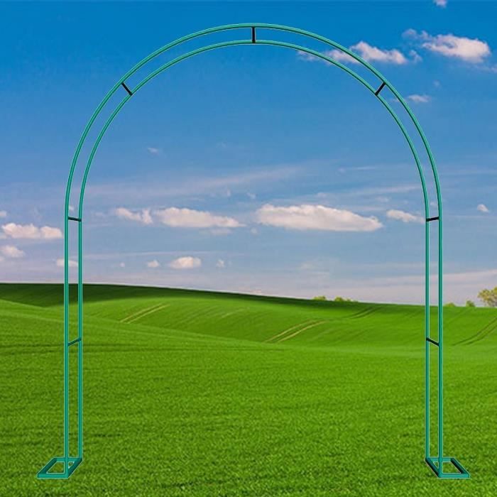 Demi-Arche De Jardin Robuste Pour Plantes Grimpantes - Tuteur Arceau à Rosiers 125x267x60cm Noir, Support Tonnelle Extérieur