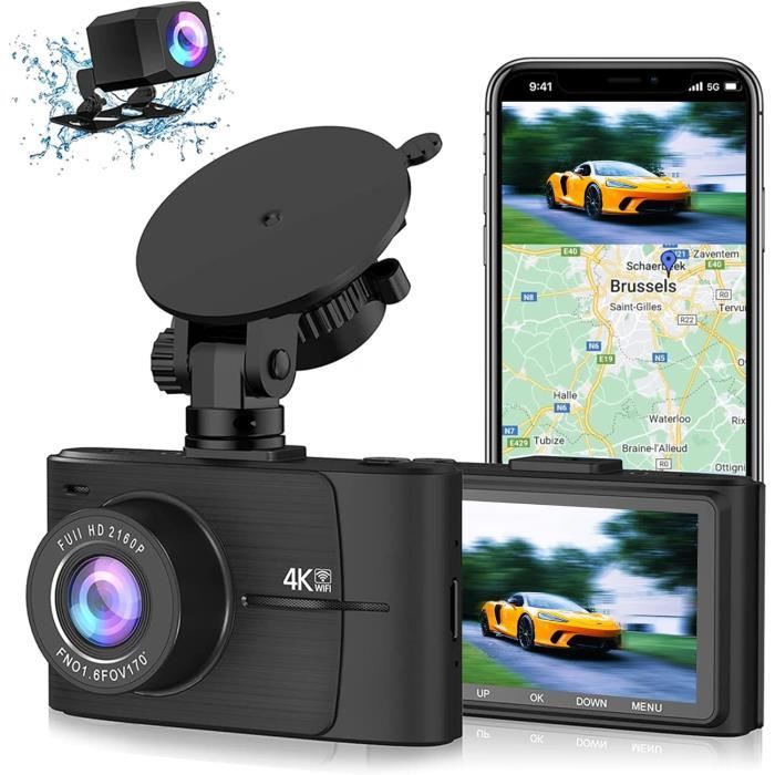 Dashcam Osmo Pro 4K Double Caméra (avant/arrière) - WiFi 5.8 GHz, GPS, Angle 170°, Mode Parking - Carte MicroSD 64 Go Incluse