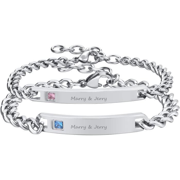 Bracelet Couple Anseom - Aimants Cœur Et Perles Naturelles