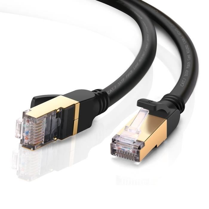 Câble Ethernet UGREEN Cat 7 Plat - 10Gbps/600MHz - 1m | Compatible PS5, Xbox, PC, Box Internet | Blindé