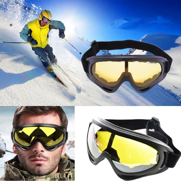 Jaune masque de ski d'hiver. Lunettes de Soleil-Cyclisme-Ski-Moto. Lunettes  Sport d'hiver pour hommer et femme - Cdiscount Sport