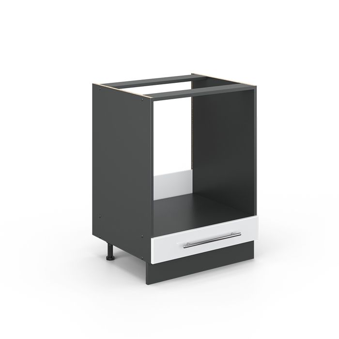 Meuble d'angle Fame-Line, 80.5cm , PT Anthracite, Blanc Haute brillance