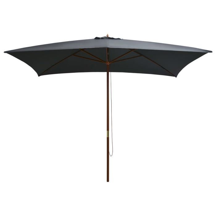 vidaXL Parasol d'extérieur avec mât en bois 200x300 cm