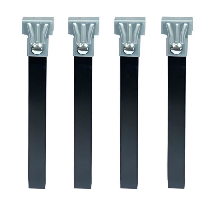 Lot de 4 pieds pour sommier en Métal coloris Noir - Hauteur 25 cm x 35 cm