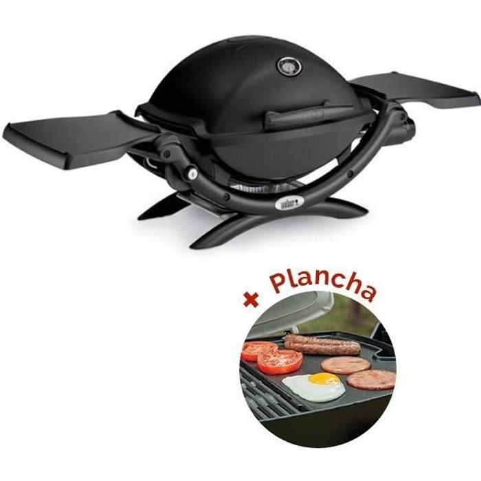Pack Barbecue à gaz WEBER Q 1200 Noir + Plancha WEBER - 1 Brûleur - Allumage Electronique - 6 personnes