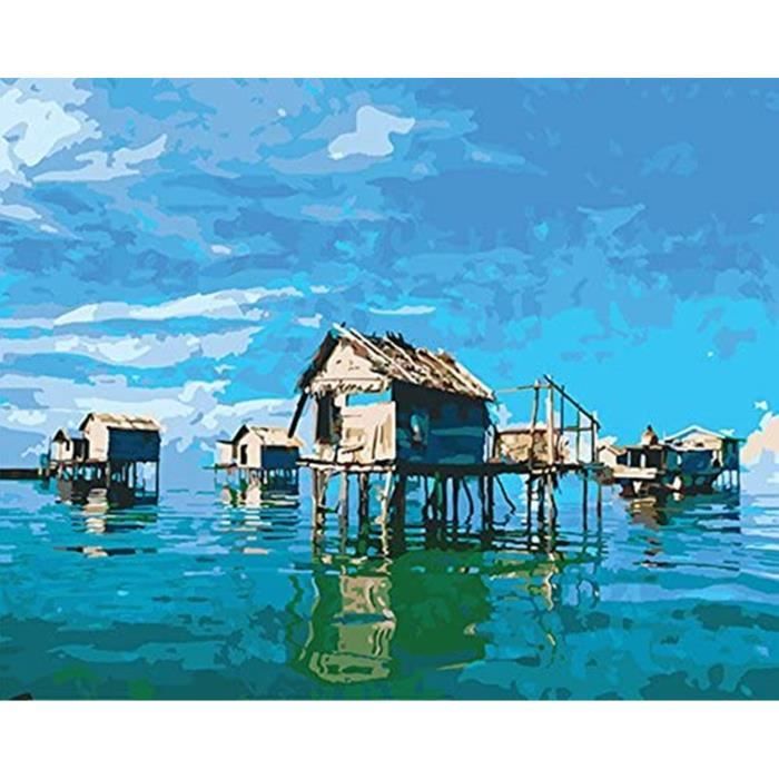 Kit Peinture Par Numéros Adulte - Coq Sur Toile 20x30 Cm Avec Cadre, Peintures Acryliques Et Pinceaux - 9