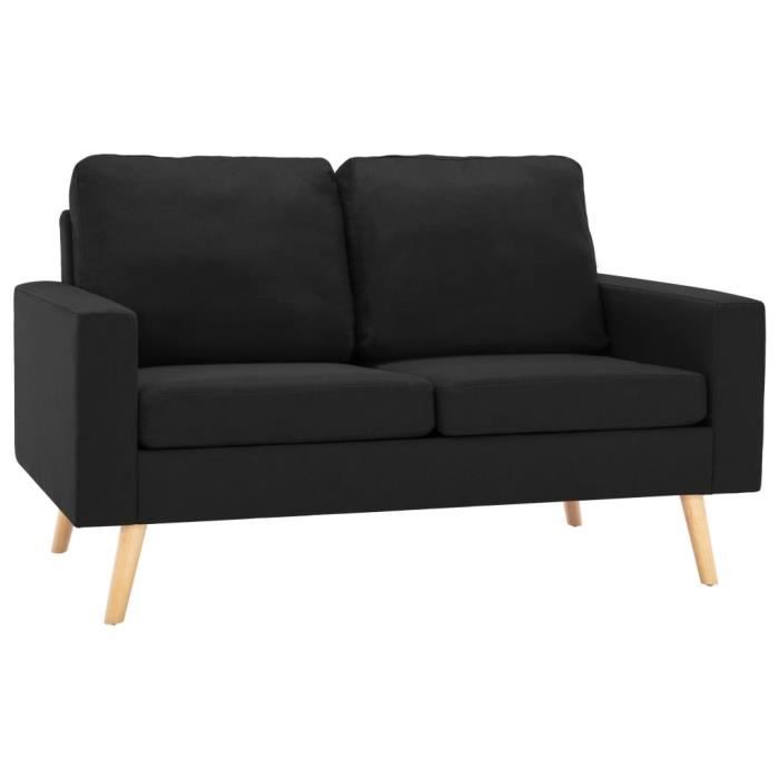 tip - 3056623 2 piece sofa set fabric black (288702+288712) - haute qualite - dx1785