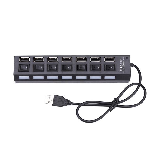 Hub USB 3.0 Actif 7 Ports Avec Interrupteurs LED - Répartiteur USB 5Gbps Alimentation Individuelle