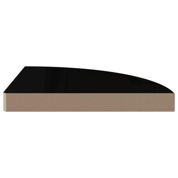 Zerodis 323910 Floating Corner Shelf High Gloss Black 35x35x3,8 cm MDF
