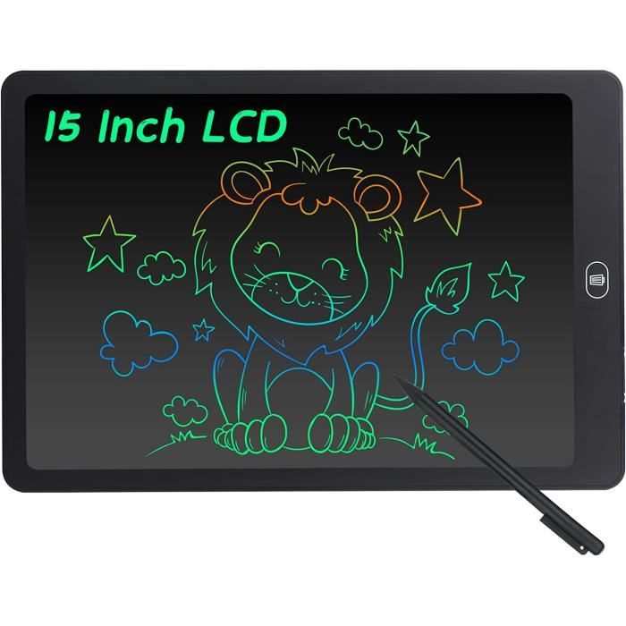 TUGAU Tablette d'écriture LCD 15 pouces Ardoise Magique Coloré