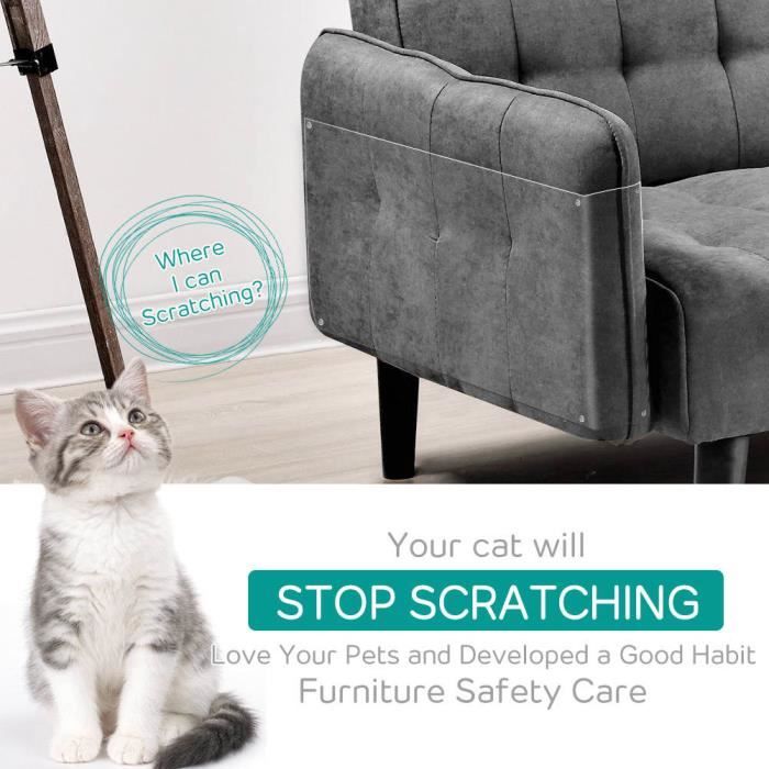 Meilleurs prix pour LAN Autocollant Protège-Griffes Chat 4pcs M+4pcs L Griffoir Transparent pour Chat Protection Anti-Griffures de Canapé