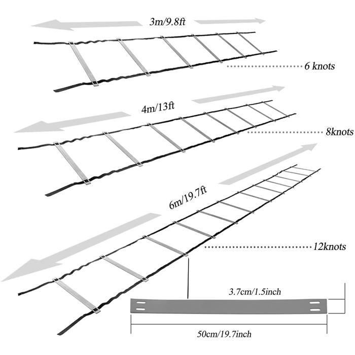 Ohuhu Ensemble D'entrainement Pour échelle D'agilité Échelle De Vitesse De 12 Rangs (ensemble Avec 12 Cônes De Champ Et 4 Piquets), équipement De Jeu De Pieds Pour Les Exercices De Football (ensemble