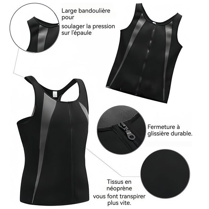 A Gilet De Compression Pour Homme Tissu Respirant Modelage Professionnel Coupe Ajustée Gilet De Sport Pour 178cm-185cm/75kg-90kg 5 - Sport