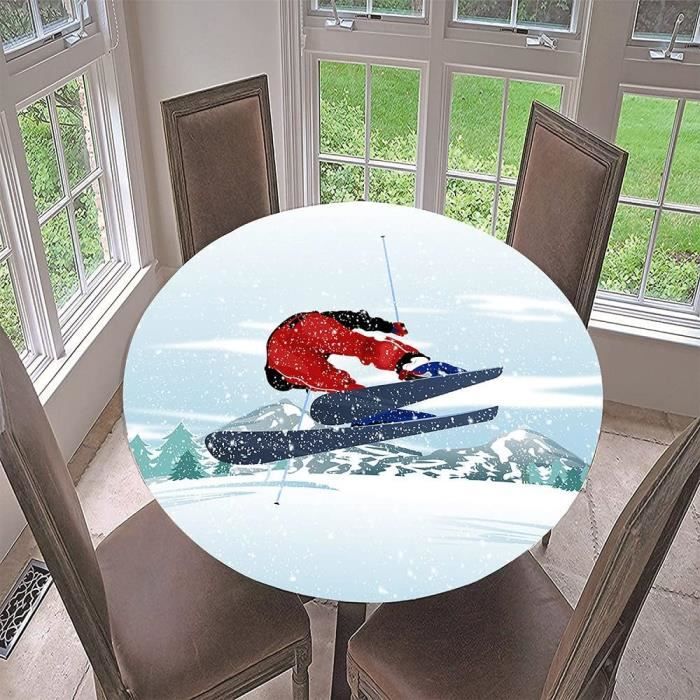 Nappe Ronde Imperméable En Polyester - Pour Intérieur/extérieur, Pique-nique, Jardin, Diamètre 122 Ou 137 Cm - 2