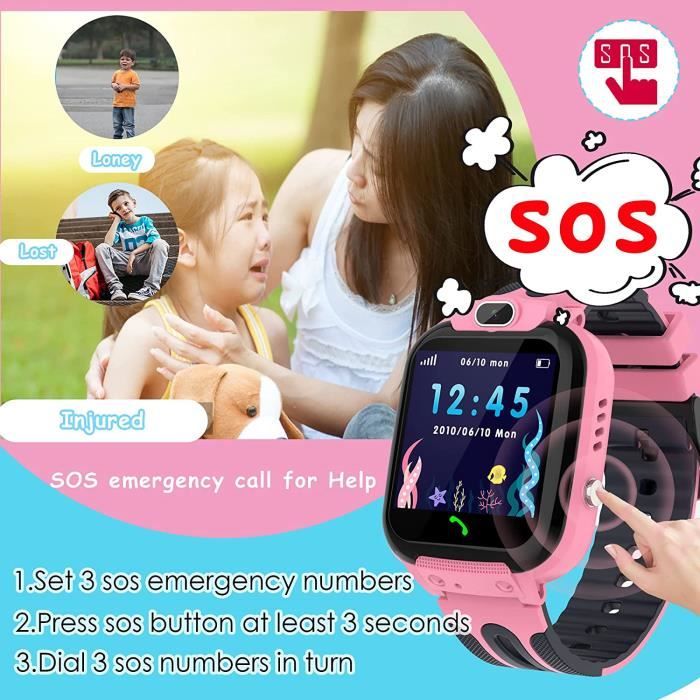 Montre GPS Enfant Tracker Montre Connectée Enfant Fille Garçon, Portable  Montre Telephone pour Enfant, Montre Intelligente Enf[13] - Cdiscount  Téléphonie