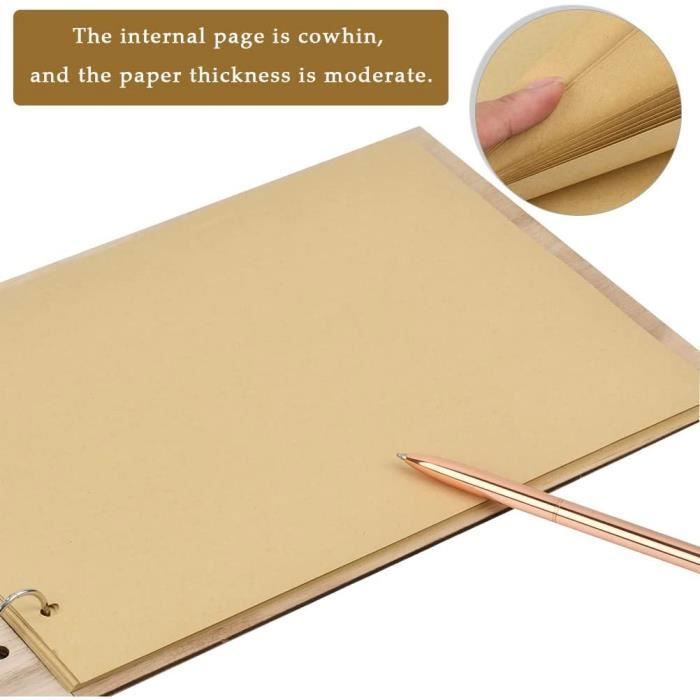 Livre d'or Mariage 20 Pages Livre d'Or Mariage en Bois avec Stylo en