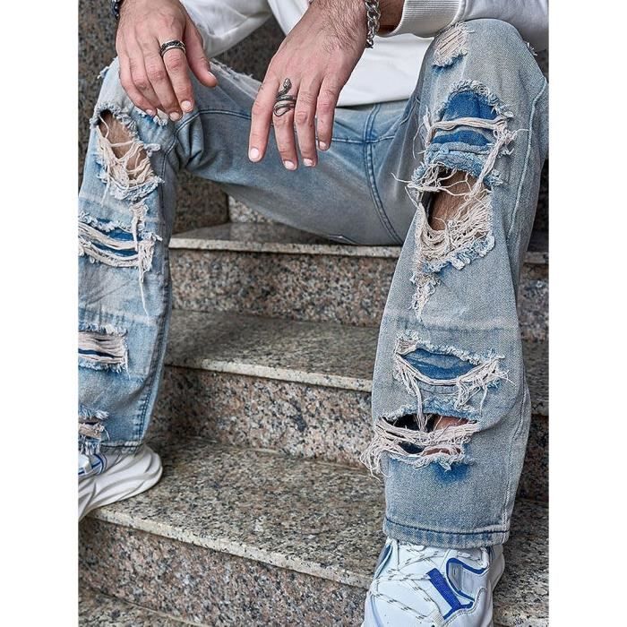 Jean avec deals trou homme