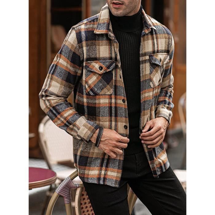 Chemise homme top chaude flanelle