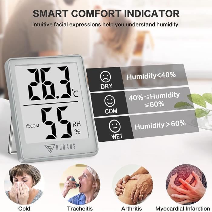 Iyalezirk Lot De 4 Mini Thermomètre Intérieur LCD Numérique