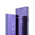 Coque Samsung Galaxy S10 plus Clear View Etui À Rabat Cover Flip Case Etui Housse Miroir Coque Pour Samsung Galaxy S10 plus violet-2