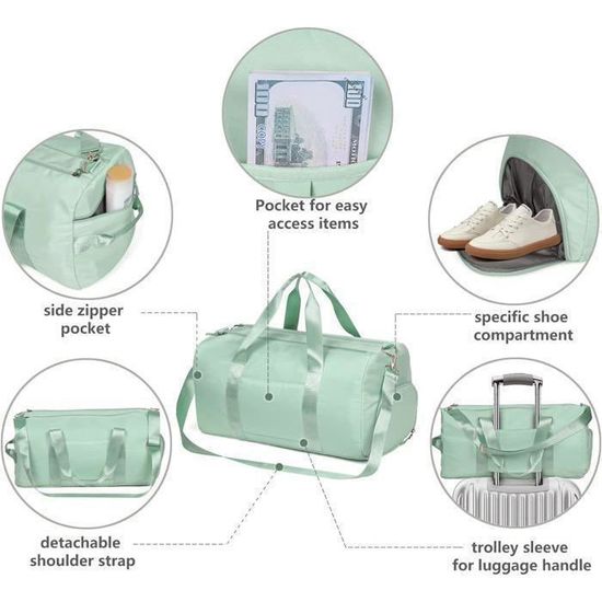 Sac De Sport Personnalisable Avec Nom Brodé - Compartiment Sec/humide - Sac Fitness Voyage