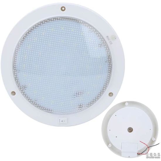 Dream Lighting Plafonnier LED 12v avec Interrupteur - Éclairage Intérieur Ultrafin pour Camping Car Caravane Camper Fourgon Aménagé - 4,5W Lumière Chaude 3000K Dimmable Noir