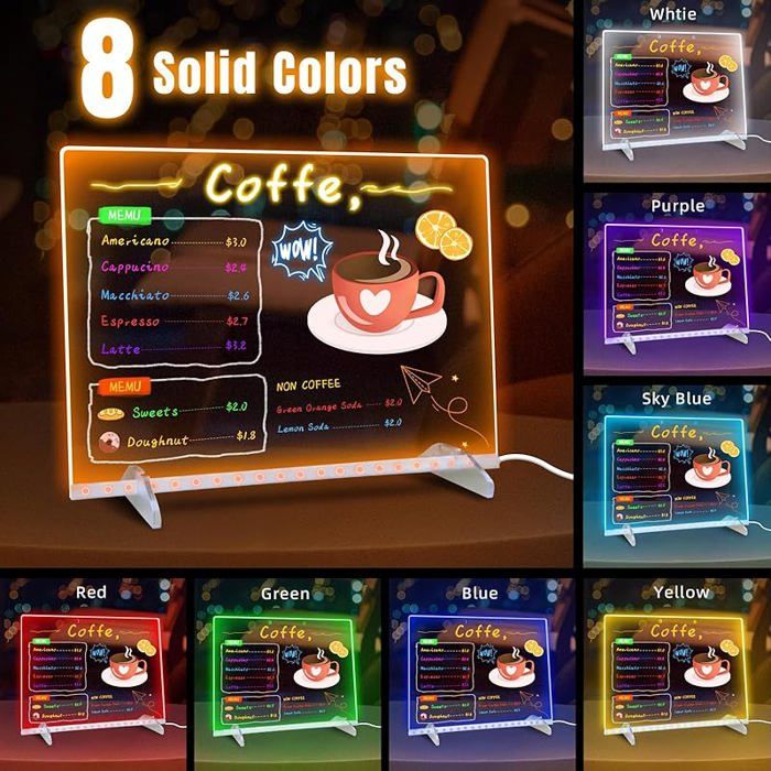 LURICO Tableau Acrylique Lumineuse Message LED, 35x25cm