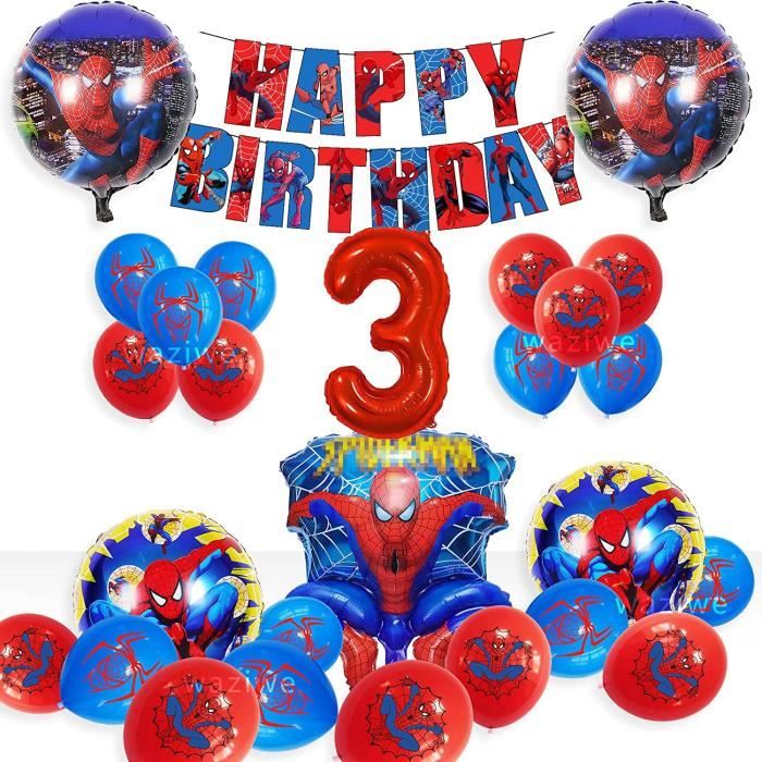 75 Pcs Spiderma Ballon Anniversaire Garcon 3 Ans, Decoration Anniversaire  Spiderma 3 Ans, Spiderma Deco Ballon Helium, Arche De Latex Ballon Deco,  Toile De Fond Spiderma 150 x 100cm : : Cuisine et Maison