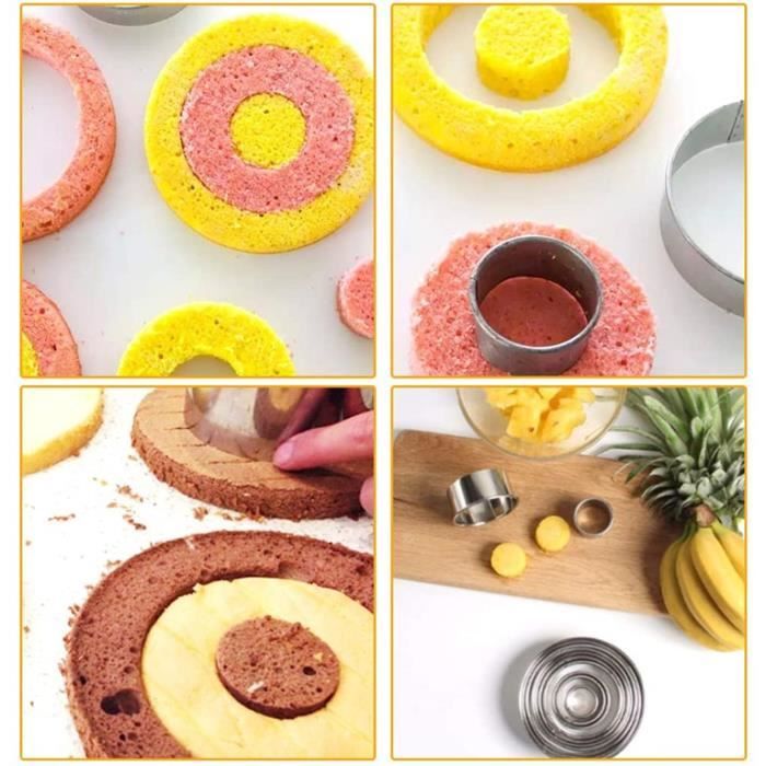 Emporte Piece Rond, Cercle Forme Biscuit, Emporte-pièces en Acier  Inoxydable pour Pâtisserie Gâteau Fondant Feuilletée