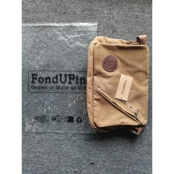 Sac Poitrine Bandoulière Homme en cuir Sacoche Porte Epaule pour Sports