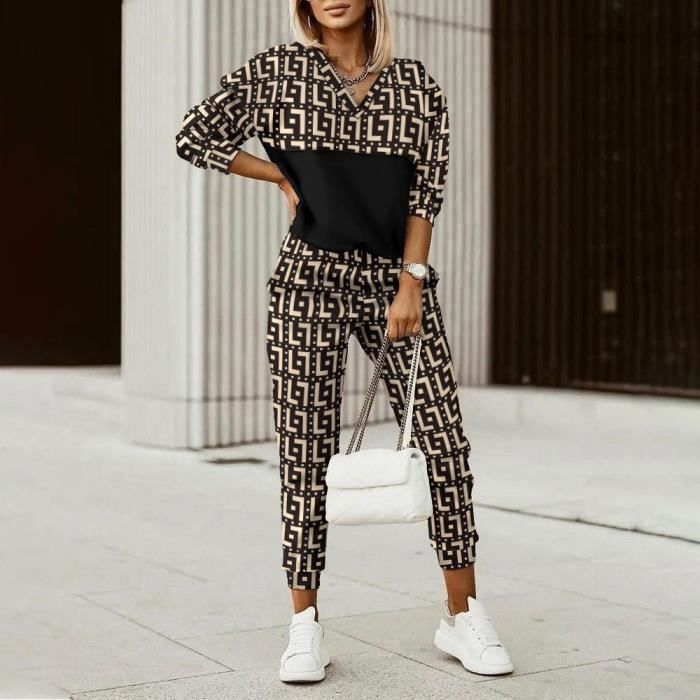 Ensemble Jogging Femme 2 Pièces - Survêtement Décontracté Doux, Idéal Sport, Yoga, Maison (haut Capuche + Pantalon) - 3
