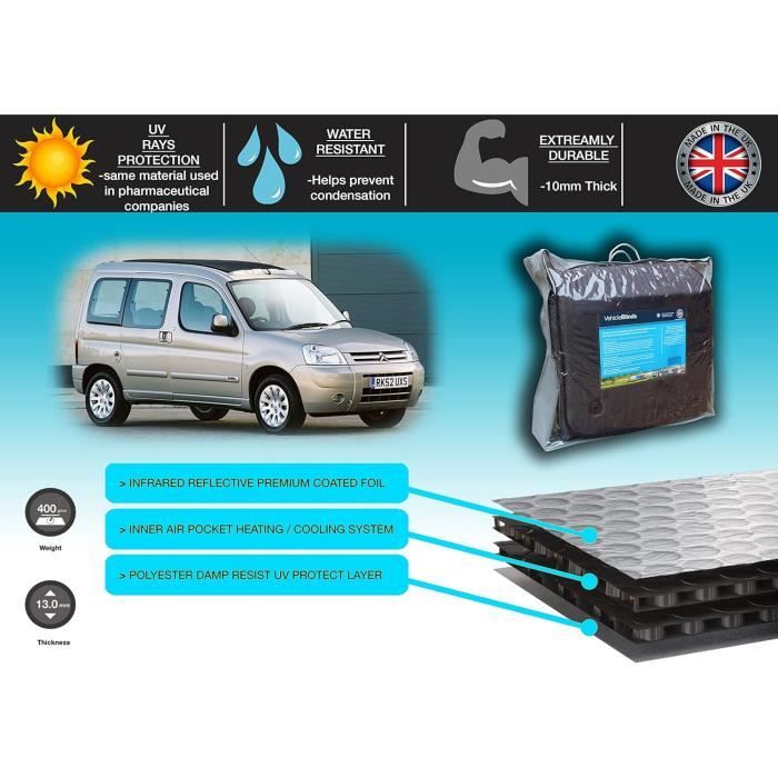 Stores Thermiques Pour Vitres Latérales Ford Tourneo Connect (2013-2021) - Argent - Neuf Sous Emballage