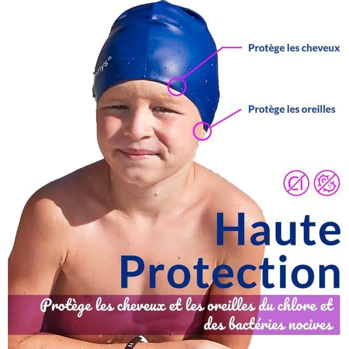Bonnet De Bain Enfants–100% Silicone Garçons Filles–Bonnet De Bain