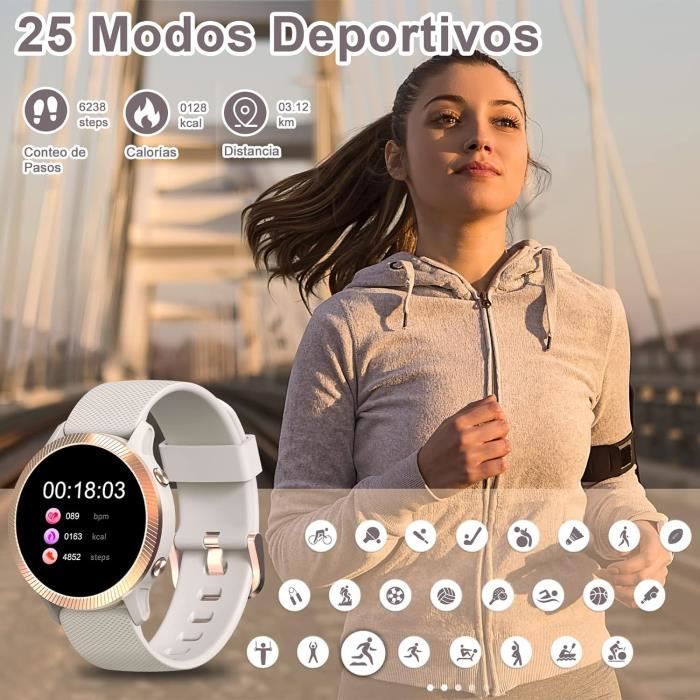 Montre Connectée Femme Smartwatch Or