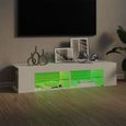 Meuble TV JILI - Table basse - Buffet de TV Moderne - lumières LED Blanc 135x39x30 cm-6694FR-3