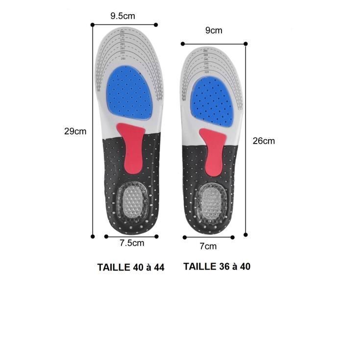 Lot 2 Paires Semelles Orthopédiques Confort 39-40 – Absorption Chocs, Anti-Fasciite Plantaire Pieds Plats