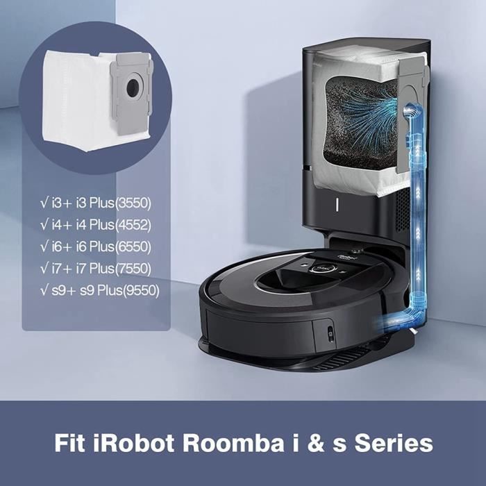Lot de 6 Sacs à Poussière pour Aspirateur Clean Base iRobot Roomba i7 + i7  /Plus + s9/Plus E5 E6 E9 - Cdiscount Electroménager