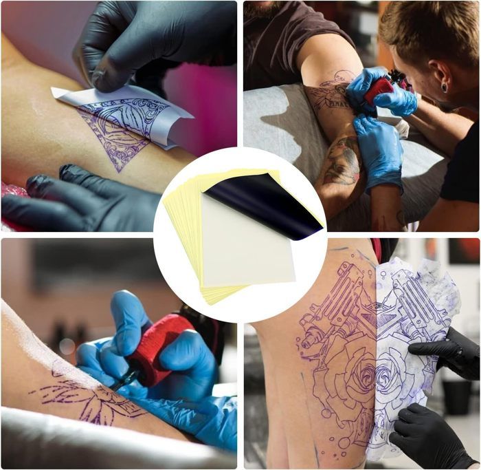 Papier Transfert Tatouage 20 Feuilles A4 - Pochoir 4 Couches - Pour Imprimante Thermique Ou Main