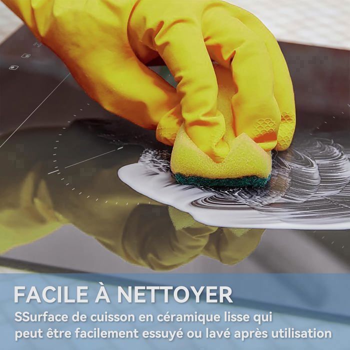 Plaque Induction 2 Feux Encastrable Hermitlux 3500W - 30cm Avec Minuterie Et Verrouillage Enfants