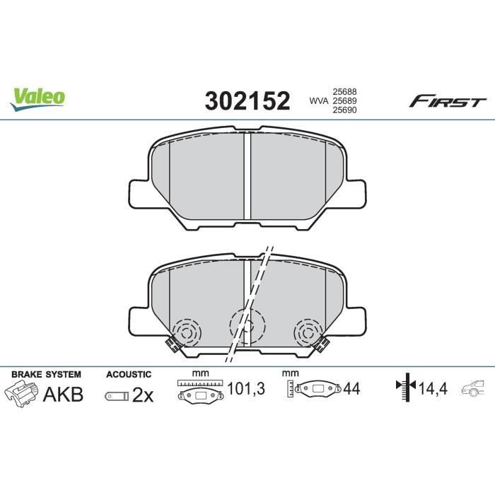 Plaquette de frein gamme first Citroën C4 aircross RR - VALEO - 302152 ...