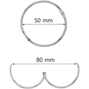 50 Anneaux Noirs Pour Rideaux - Ø Intérieur 4,2 Cm, Plastique Durable - Pour Tringle Jusqu'à 3/8 Pouces