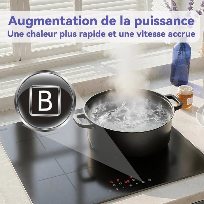 Plaque induction encastrable 3 feux 59 cm JOZSI, 6680W, fonction — free download