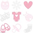 Set de mini silhouettes en feutrine - Bébé fille - 45 pcs Formes en feutrine à coller pour loisirs créatifs : - Quantité : 45-0