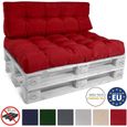 Beautissu ECO Style Coussin de dossier pour canapé en Palette 120x40x10-20 cm - Rouge - Extérieur Euro Palette-0