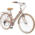 BIKESTAR | VTC Vélo de ville | 28" pouces | 7 vitesse Shimano | Vélo urbain pour femmes | Vélo de Confort Retro | Marron-0